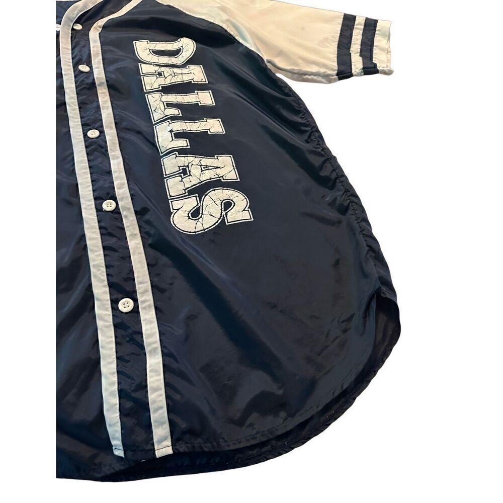 Cyquest Men’s Nylon Snap Button Cycling Shirt Dallas Blue and White Relaxed Sz M - Picture 3 of 11